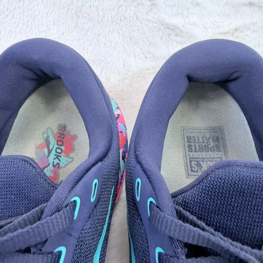 Brooks Ghost 15 Women's Eclipse Baja Blue Pink Running Shoes Size 11 Wide